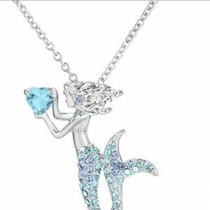 NEW IN PACKAGE - MERMAID 🧜‍♀️ RHINESTONE PENDANT NECKLACE Blue